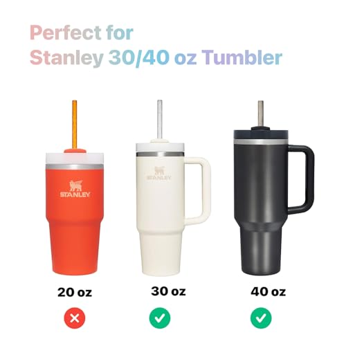 Glitter Straws for Stanley Tumblers - 12 Inch BPA-Free (6 Pack)