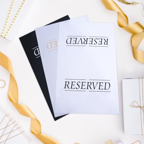Reserved Seating Signs - 6 Pcs Black and White Wedding & Event Signs