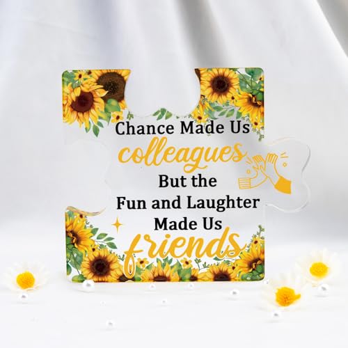 Acrylic Coworker Appreciation Desk Sign with Sunflower Design