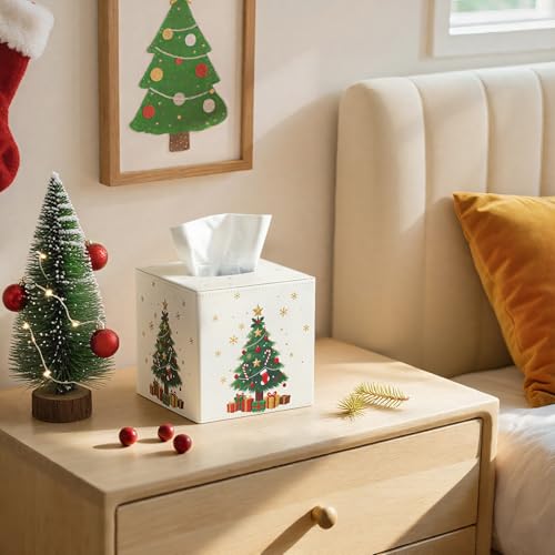 Luxspire Christmas Tissue Box Cover Holder Magnetic Christmas Tree
