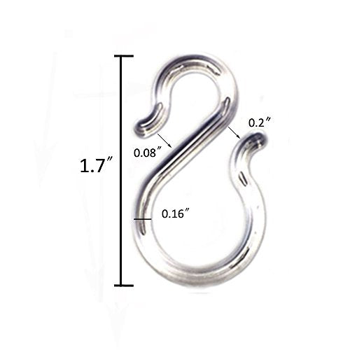 50PCS 1.7 Inch Clear Plastic Punch Bowl Cup Hooks - Non-Scratch Hangers for Dinnerware