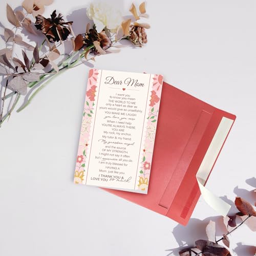 Heartfelt Mom Birthday Card from Son or Daughter - Elegant Design