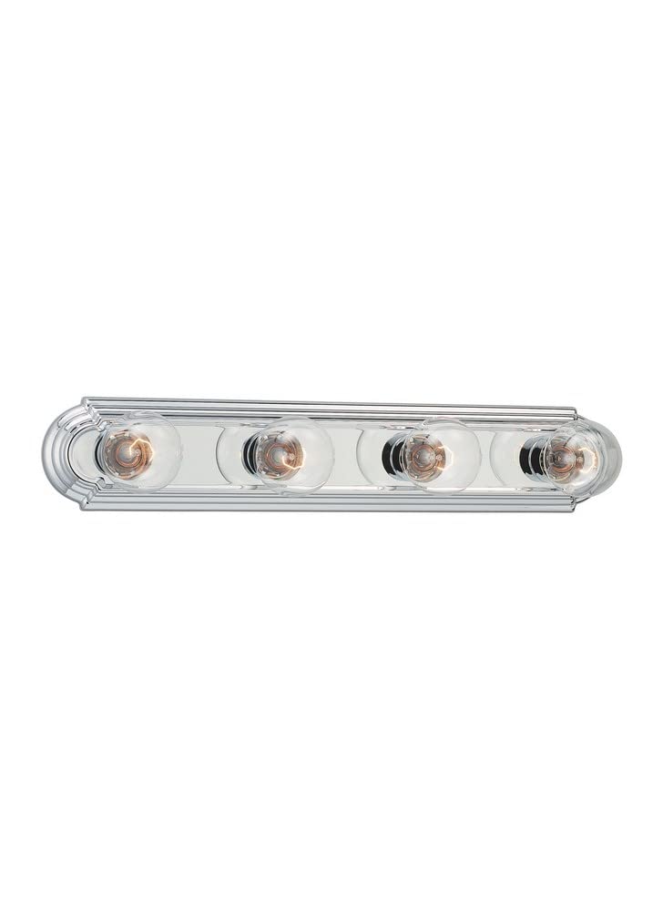 Sea Gull Lighting 4701-05 Four Light Wall Bath Fixture, Chrome, 24 inch