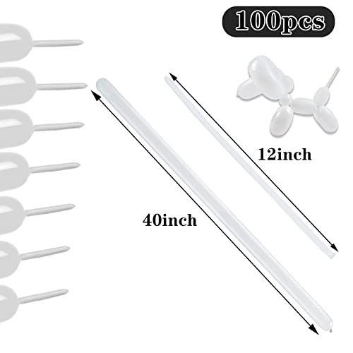 White Long Balloons 260 Pack for Party Decorations & Balloon Art - Variation of White Balloon