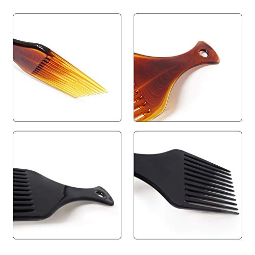 Honbay Plastic Hair Pick Combs 2PCS for Curly and Afro Hair Styling