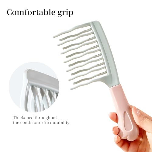 AMZWISH Wide Tooth Comb for Curly Hair with Double-Layer Wavy Teeth
