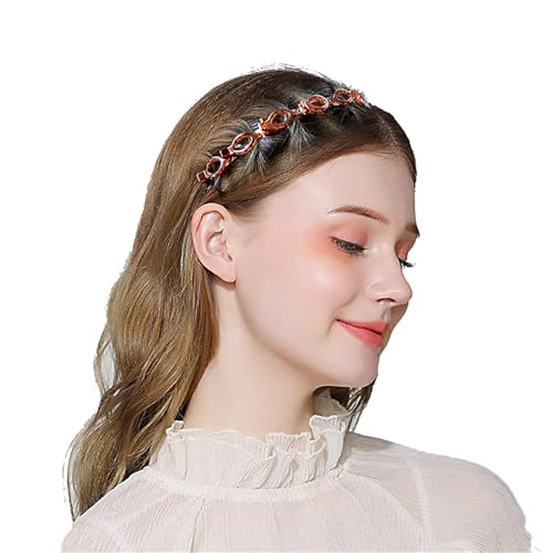 Double Layer Twist Headband with Clips for Braided Hairstyles (2 Pack)