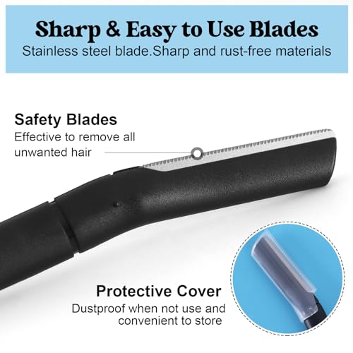 HFATMOS 6 Pcs Eyebrow Razor and Facial Shaver Tool with Protective Cover