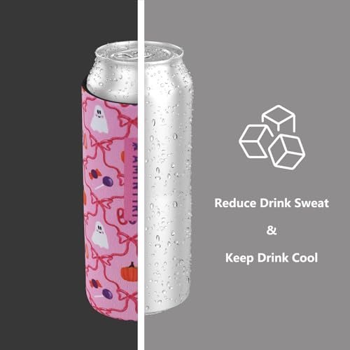 Amintiri 12oz Slim Can Cooler Sleeves - 8 Pack Insulated Neoprene