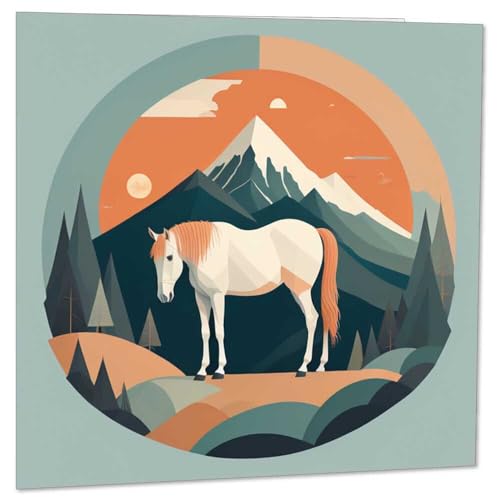 Horse Birthday Greeting Card - Premium Quality 145mm x 145mm