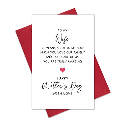 Ogeby Mother's Day Card for Wife - 8x5.3 Inches, Blank Inside