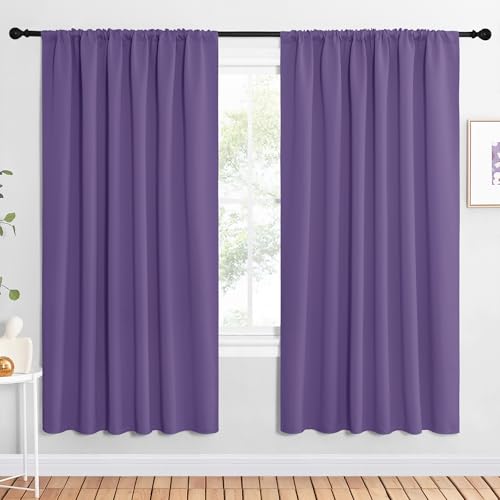 NICETOWN Lilac Purple Blackout Curtains, 62" x 72" (Pack of 2)