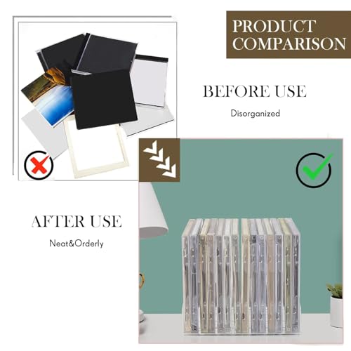 2 Pack Acrylic CD Storage Rack - Clear Desktop Organizer for 28 CD Cases
