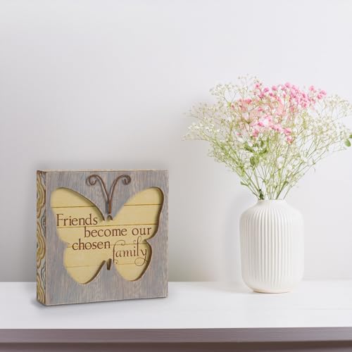Friend Butterfly Plaque - 4.5" Rustic Gift by Pavilion Gift