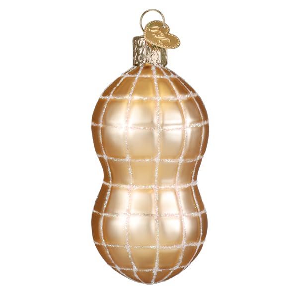 Little Peanut Glass Blown Ornament for Christmas Tree - Handcrafted Holiday Decoration