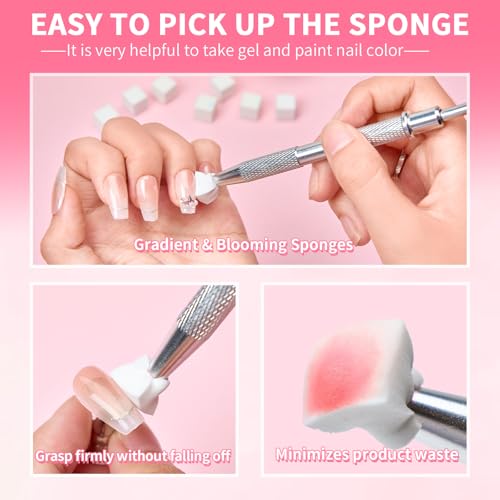 SHEERBLISS Ombre Nail Sponge Kit with Grabbing Pen and Palette Paper
