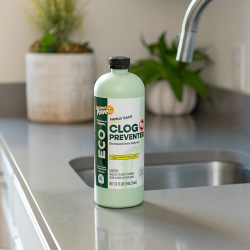 Instant Power Eco Clog Preventer Drain Cleaner & Maintainer 32 fl oz - Safe Enzyme Formula