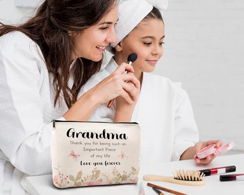 Pink Floral Grandma Makeup Bag Travel Toiletry Pouch Gift