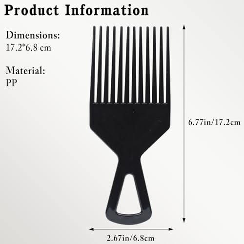 Zoolinn Afro Hair Pick Comb Set - 3 Pack Wide Tooth Styling Tools