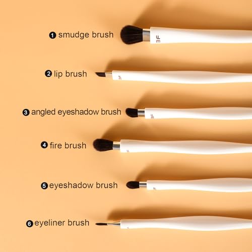 BEAUTYFACTOR 6-Piece Eye Shadow Brush Set - Professional Synthetic Makeup Brushes