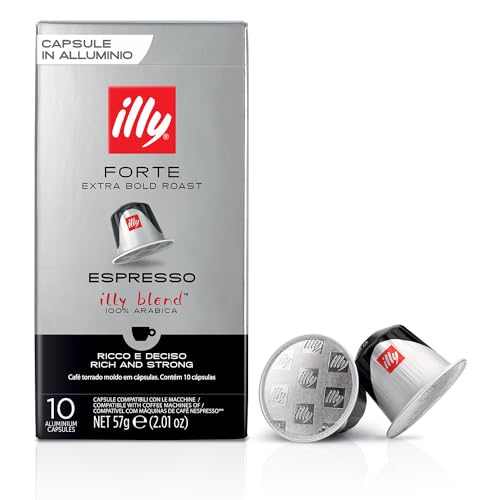 illy Forte Extra Bold Roast Coffee Capsules for Nespresso - 10 Count