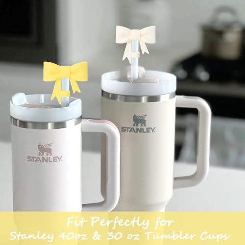 Cute Silicone Bow Straw Covers for Stanley 30/40 oz Tumbler (3 pcs)