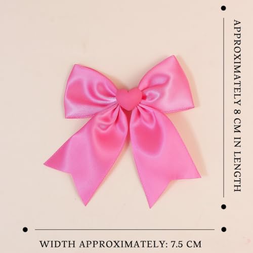 Valentine's Day Heart Hair Bow Clips for Girls and Toddlers 4-Pack
