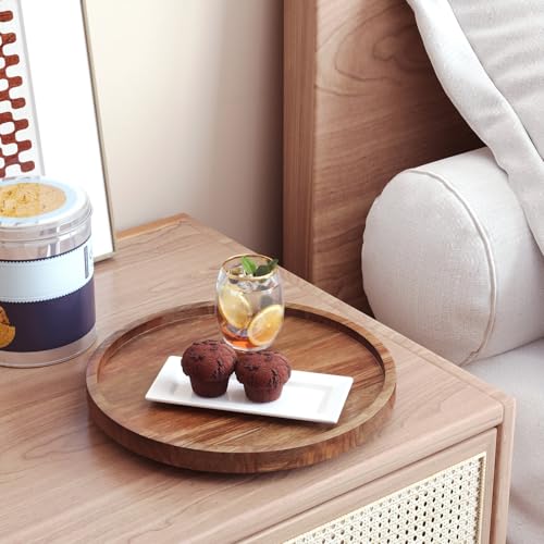 VERTORGAN Bamboo Lazy Susan Organizer - 360° Rotating Tray, 8.6 Inch