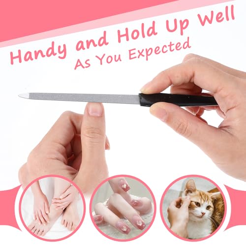 Metal Nail Files 6-Pack - Stainless Steel Double-Sided Emery Boards