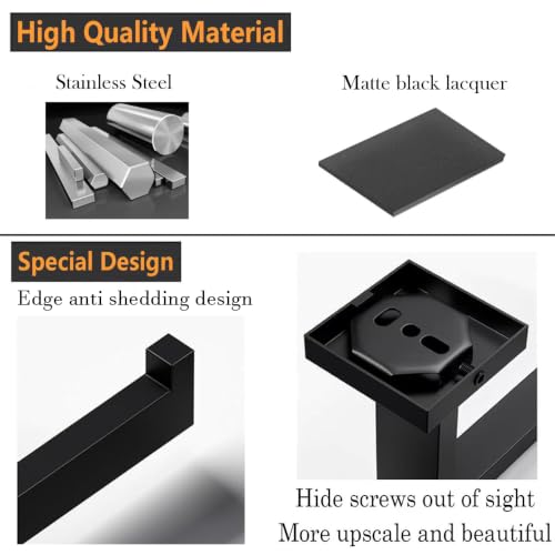 JOPOFI Matte Black Toilet Paper Holder - Modern Design, 1 pcs