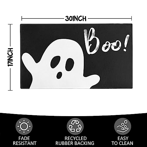 Halloween Ghost Boo Doormat - Non-Slip Outdoor Mat 30" x 17"