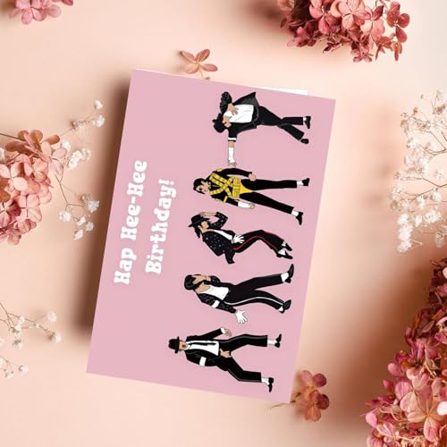 Hee-Hee Birthday Greeting Card - Retro Pop Dance Humor, Pink-1