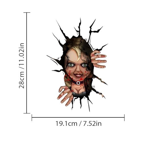 Bloody Girl 3D Halloween Horror Toilet Sticker - Waterproof Decal