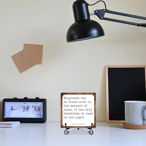 Inspirational Wooden Sign with Metal Stand - 5x5 Inches