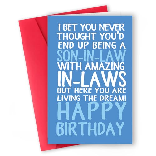 Funny Son-in-Law Birthday Card with Red Envelope – Humorous Greeting