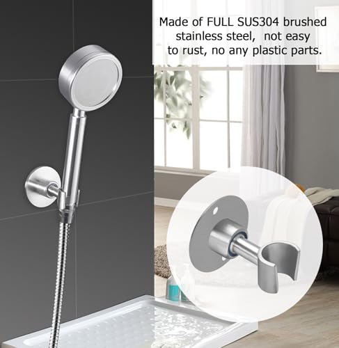 BokWin Stainless Steel Adjustable Shower Head Holder, Brushed Nickel Finish