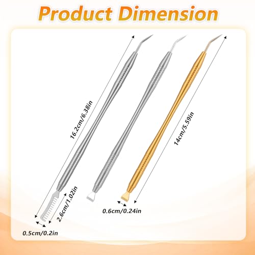 Molain 3PCS 2-in-1 Stainless Steel Lash Lift Tool Kit Eyelash Separator Comb