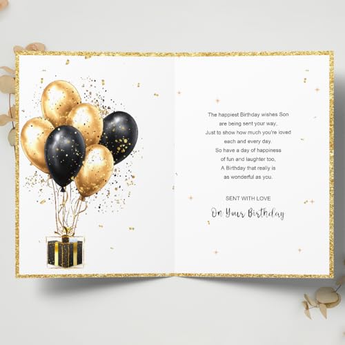 Funny Son Birthday Card - Balloon Design Greeting Card gm-017