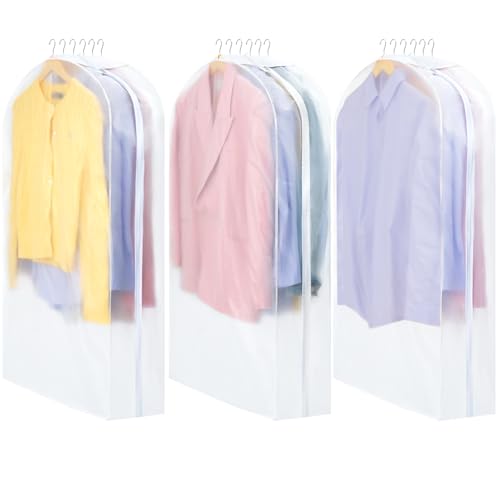 Carbrea 10" Gusseted Garment Bags - 3 Pack for Travel & Storage