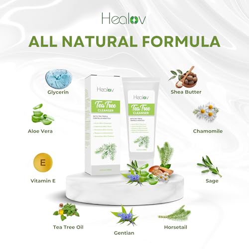 Herblov Tea Tree Face Wash & Acne Cleanser with Aloe Vera