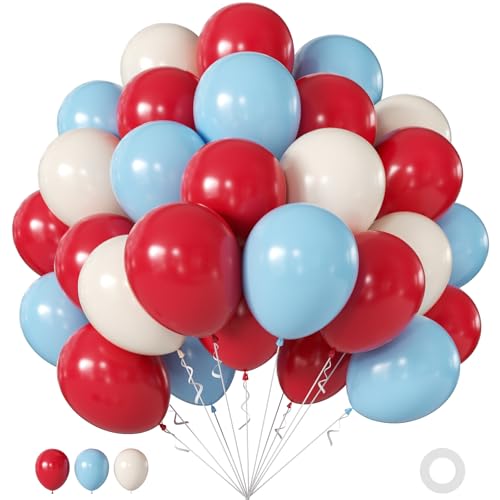Red White and Blue Balloon Arch Kit - 60 Pack for Cherry Theme Parties