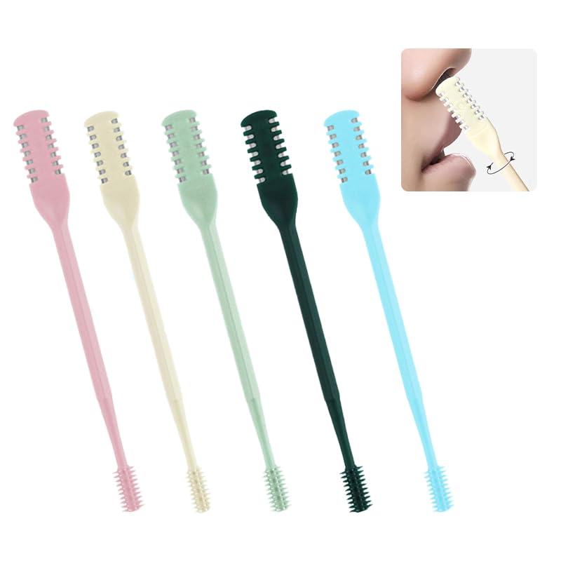 5-Piece 2-in-1 Manual Nose Hair Trimmer with Cleaning Brush