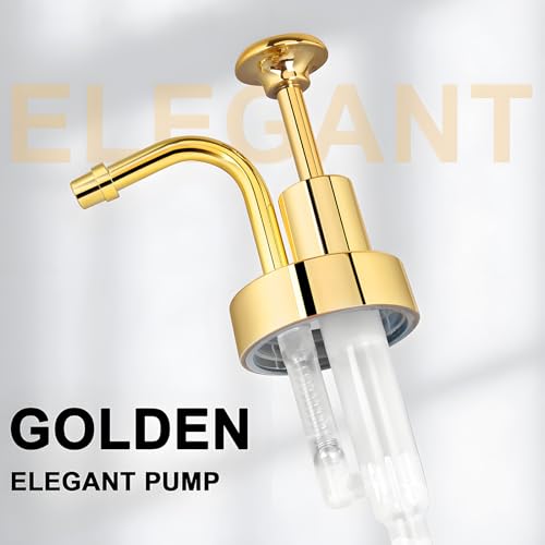 10oz Glass Coffee Syrup Dispenser with Gold Pump - Ribbed Design
