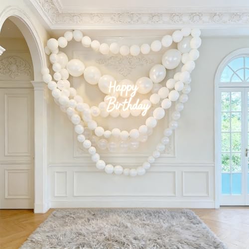 100PCS Pearl White Linking Balloons - 6 Inch Quick Link Balloons for Party Decorations