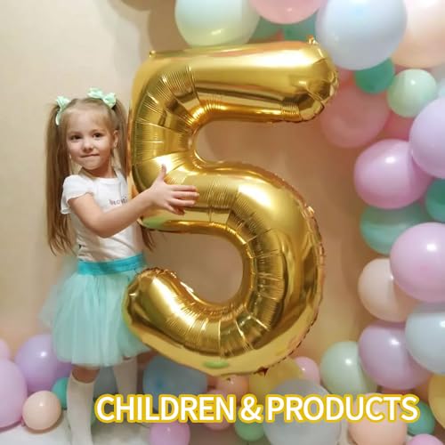40 Inch Gold Number Balloons for Birthday & Party Decorations