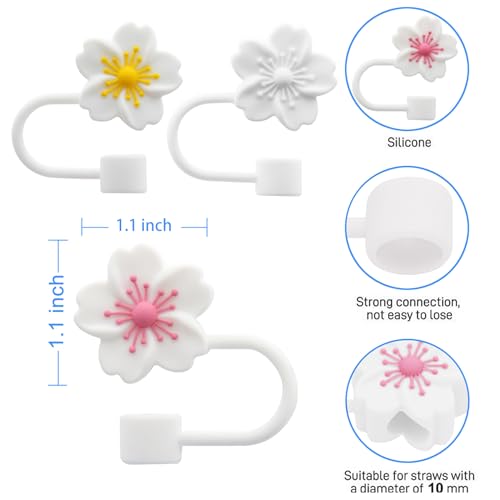 Silicone Straw Covers for Stanley Cup - 3pcs Dust-Proof Lids