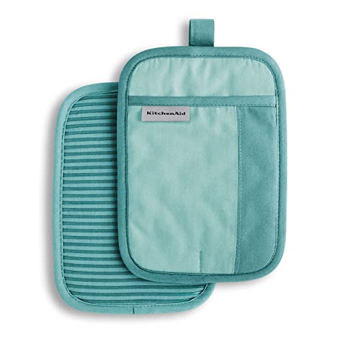 KitchenAid Beacon Aqua Sky Non-Slip Pot Holder Set, 7"x10", 2 Pieces