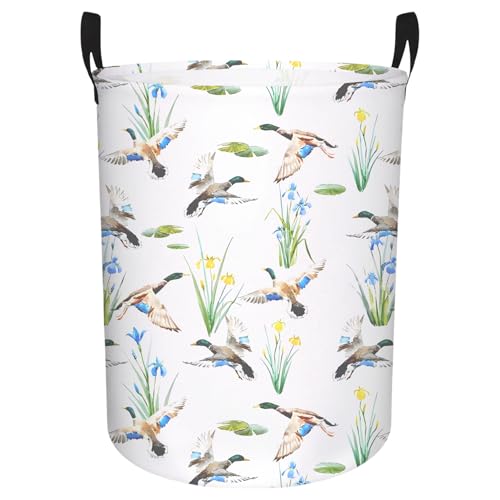 HEFEICZ Mallard Duck Laundry Hamper - Large Collapsible Toy Storage Basket B