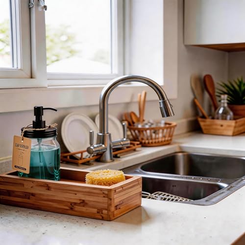 Amolliar 32oz Mason Jar Liquid Soap Dispenser Bronze Wide Mouth Refillable
