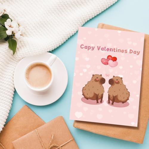 Cute Capybara Valentine's Day Card for Boyfriend or Girlfriend